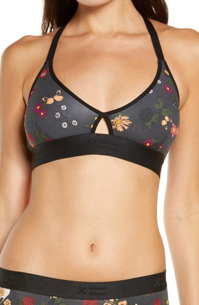 Tomboyx Stretch Modal Lounge Bralette In Skulls In Bloom