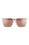 Saint Laurent Women's Square Sunglasses, 56mm In Nude