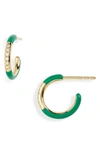 Ippolita Stardust Carnevale Diamond Huggie Hoop Earrings In Green