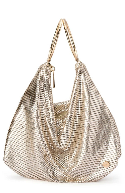 Olga Berg Shar Mesh Convertible Bag In Gold