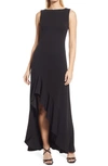 VINCE CAMUTO RUFFE FRONT SLEEVELESS GOWN,VC1M3048