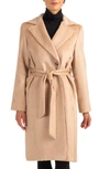 Sofia Cashmere Belted Alpaca & Wool Coat In Beige