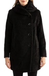 Sofia Cashmere Cocoon Wool & Alpaca Blend Bouclé Coat In Black