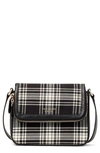Kate Spade Run Around Library Plaid Flap Crossbody Bag In Black Multi