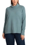 Adyson Parker Chevron Turtleneck Tunic Sweater In Blue Opal