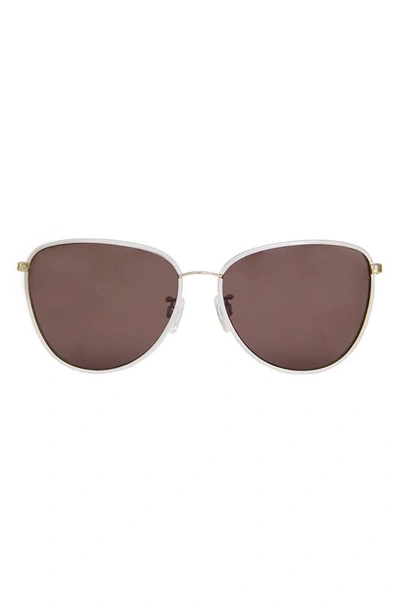 Mohala Eyewear Mohala Leahi Universal 59mm Polarized Round Sunglasses In Akoya Pearl