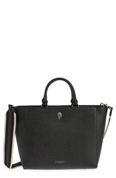 Kurt Geiger Shoreditch Shopper Pebbled Leather Tote In Black