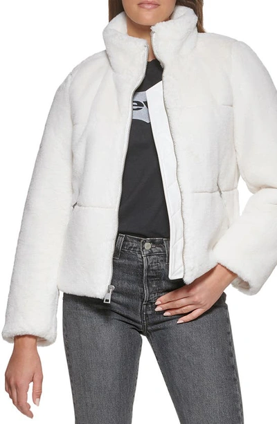 Levi's Faux Fur Jacket In Cream