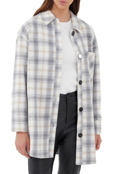 4th & Reckless Almere Check Shirt Jacket In Grey Check