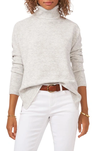 Vince Camuto Textured Turtleneck Sweater In Silver Heather