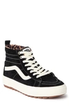 Vans Sk8-hi Sentry Wc Faux Fur Lined Sneaker In Suede Black/ Leopard