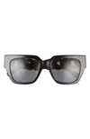 Versace 53mm Square Sunglasses In Black/ Dark Grey