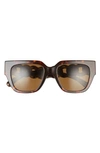 Versace 53mm Square Sunglasses In Havana/ Dark Brown