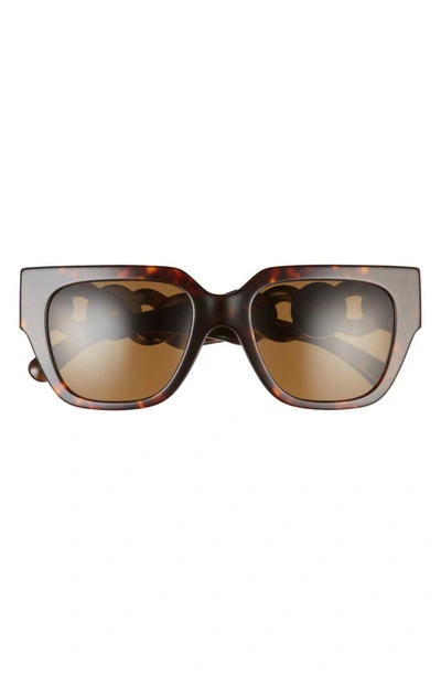 Versace 53mm Square Sunglasses In Havana/ Dark Brown