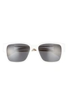Versace Havana 57mm Rectangular Sunglasses In White/ Dark Grey