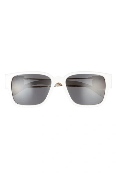 Versace Havana 57mm Rectangular Sunglasses In White/ Dark Grey