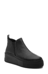 Jslides Mika Platform Sneaker In Black Distress Leather