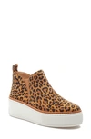 Jslides Mika Leather Slip-on Mid Sneakers In Tan Leopard Suede