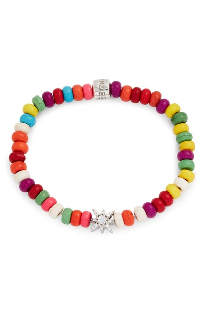 Anzie Bohème Multicolor Beaded Stretch Bracelet In Multicolored Silver