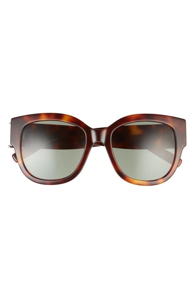 Saint Laurent 56mm Cat Eye Sunglasses In Havana