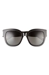 Saint Laurent 56mm Cat Eye Sunglasses In Black/black