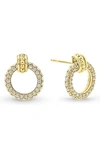 Lagos 18k Yellow Gold Caviar Diamond Circle Drop Earrings In Diamond