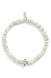 Anzie Bohème Beaded Stone Bracelet In White