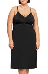 Montelle Intimates Modal Blend Midi Long Chemise In Black