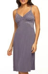 Montelle Intimates Modal Blend Midi Long Chemise In Crystal Grey