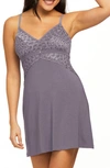 Montelle Intimates Modal Blend Short Chemise In Crystal Grey