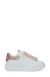 Alexander Mcqueen Oversize Crystal Embellished Sneaker In White/pink
