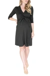 Angel Maternity Maternity/nursing Wrap Dress In Khaki