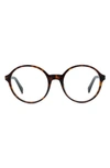 Celine 53mm Round Reading Glasses In Dark Havana