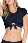 Robin Piccone Ava Knot Front Tee Bikini Top In Navy