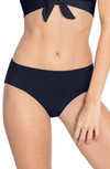 Robin Piccone Ava High Waist Bikini Bottoms In Navy