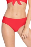 Robin Piccone Ava High Waist Bikini Bottoms In Fiery Red