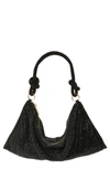 Cult Gaia Mini Hera Rhinestone Shoulder Bag In Black