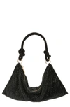 Cult Gaia Hera Knotted Rhinestone Mini Shoulder Bag In Black