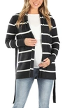 Angel Maternity Stripe Maternity/nursing Wrap In Charcoal Stripe