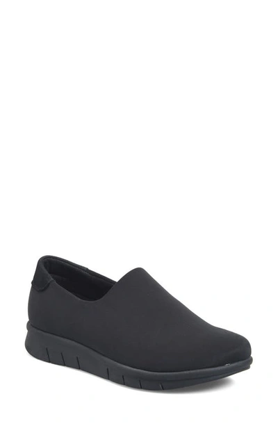 Comfortiva Cate Wedge Slip-on Sneaker In Black Fabric