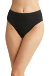 Robin Piccone Ava Solid Twist-front Bikini Bottom In Black