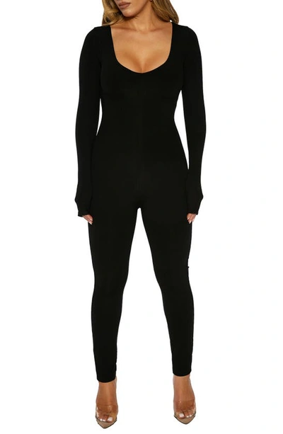 Naked Wardrobe Long Sleeve Jumpsuit In Black
