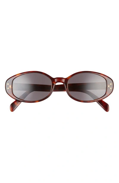 Celine Triomphe 52MM Oval Sunglasses Havana Smoke CELINE Triomphe 52MM Oval Sunglasses | Saks Fifth Avenue main image 2