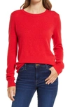 Nordstrom Cashmere Crewneck Sweater In Red Chinoise