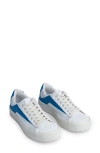 By Far Rodina Mixed Media Platform Sneaker In White And Blue