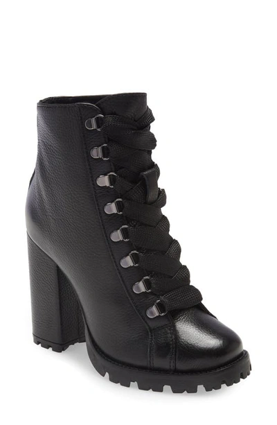 Schutz Zhara Lace-up Boot In Black Leather