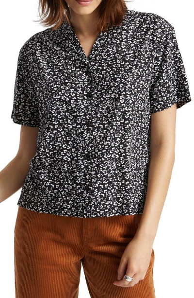 Brixton Ryder Print Camp Shirt In Black