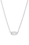 Kendra Scott Grayson Cubic Zirconia Adjustable Pendant Necklace In Rhodium Plate, 19 In Rhodium