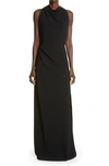 Proenza Schouler Halter-neck Matte Crepe Backless Gown In Black