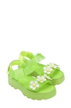 Melissa X Lazy Oaf Kick Off Lug Sole Platform Sandal In Green/ White/ Yellow